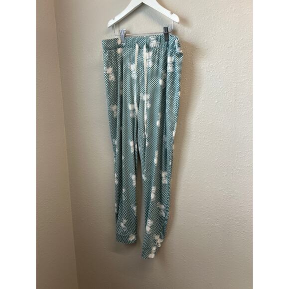 Snoopy Peanuts Charlie Brown Jogger Pant Sleepwear Lounge Set Soft Green Medium - Picture 6 of 11